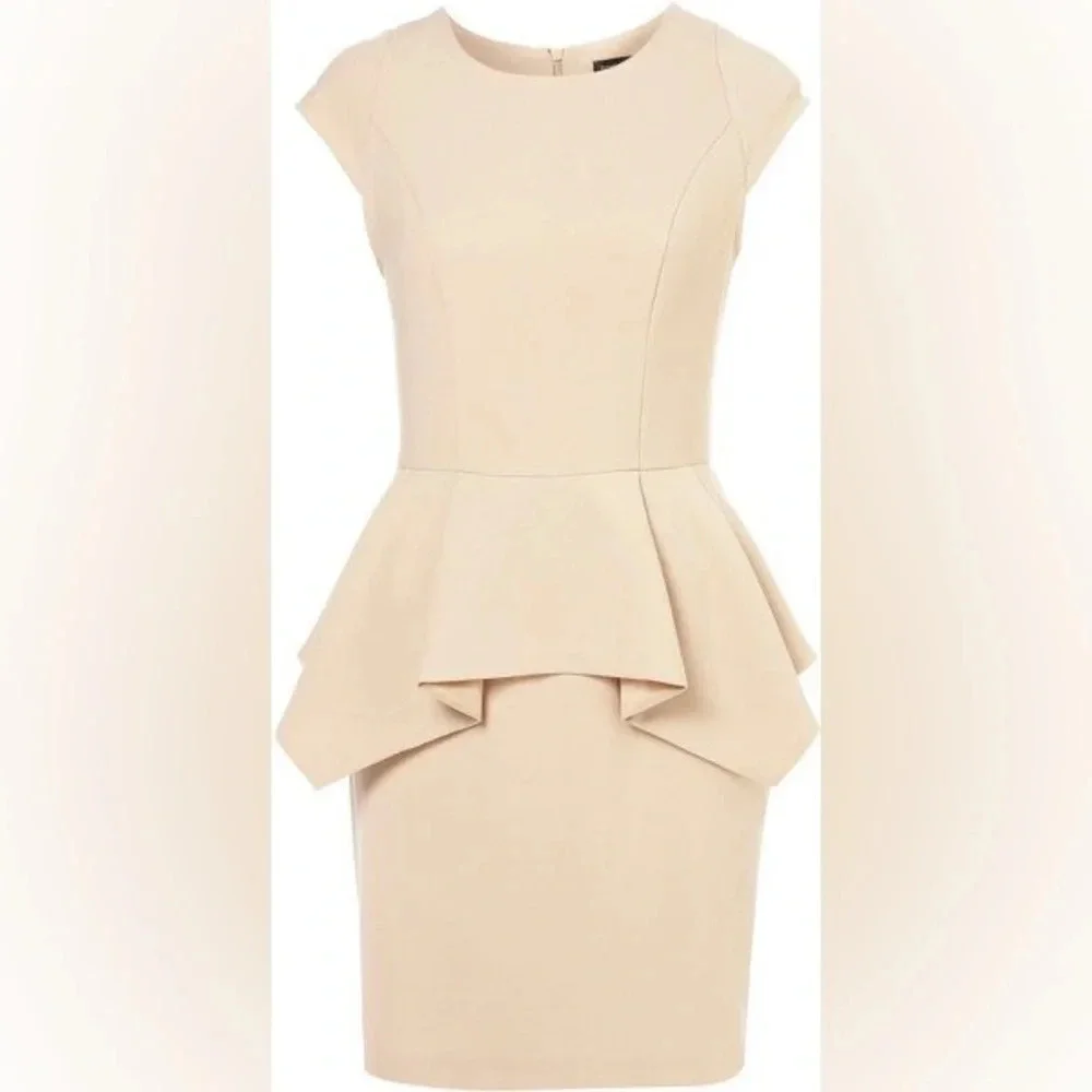TopShop origami peplum dress size 6 cap sleeve perfect for capsule‎ wardrobe